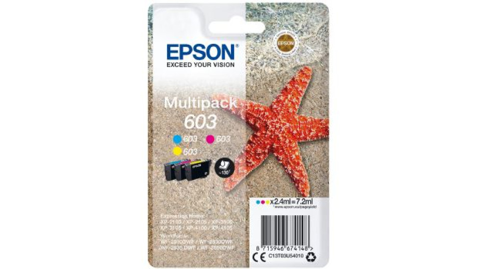 Epson Cartuccia d'inchiostro Multipack 603, ciano, magenta, giallo