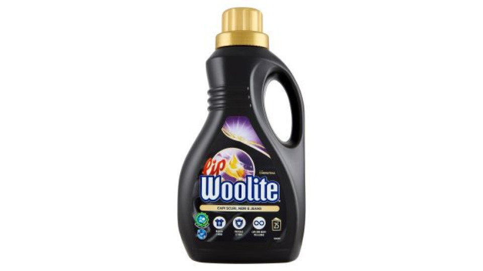 Lip Woolite Detersivo lavatrice Capi Scuri, Neri e Jeans 25 lavaggi 1,5 L