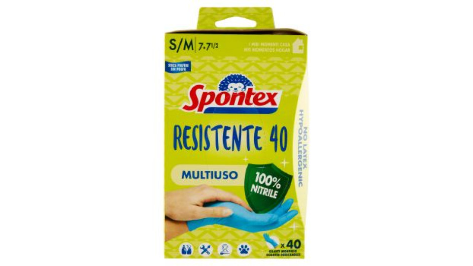 Spontex Guanti Usa&Getta Resistente 40 tg S/M