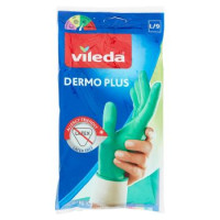 Vileda guanti casalinghi Dermo Plus in nitrile, anallergici senza lattice e polveri, taglia L