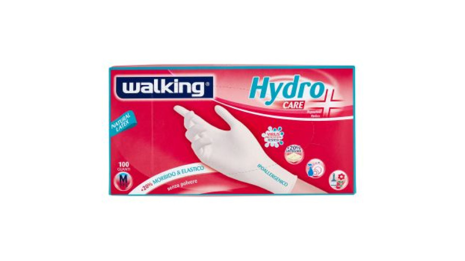 walking Hydro Care Guanti M 7-7¿ 100 pz