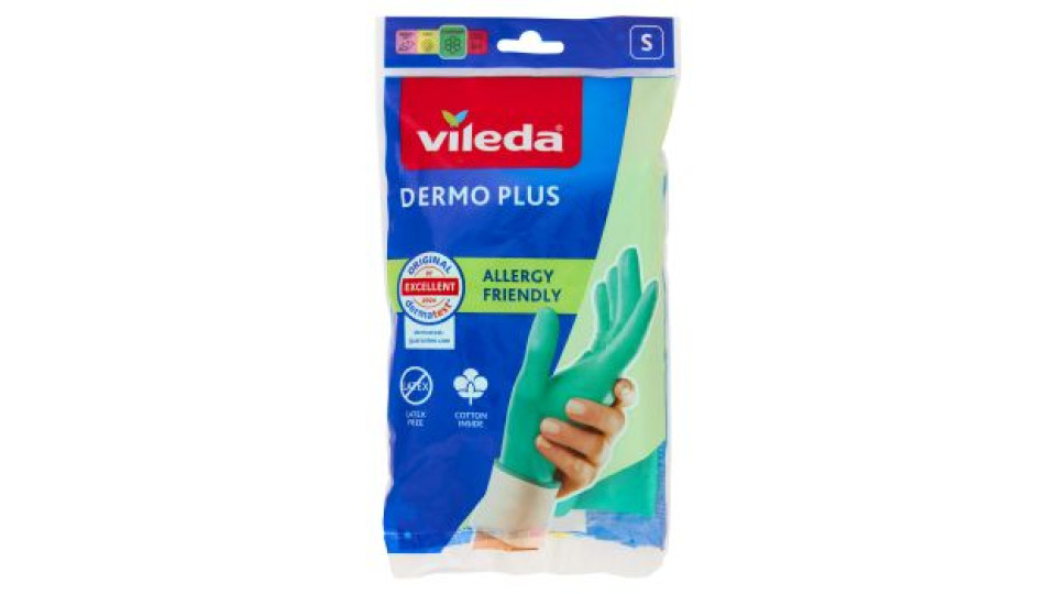 Vileda Dermo Plus, Guanti Casalinghi Taglia S