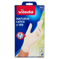 Vileda Natural Latex Guanti M/L 7,5-8,5 100 pz
