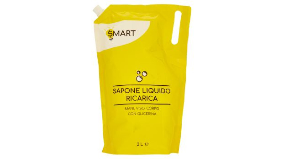 Smart Sapone liquido ricarica mani, viso, corpo con glicerina 2 L