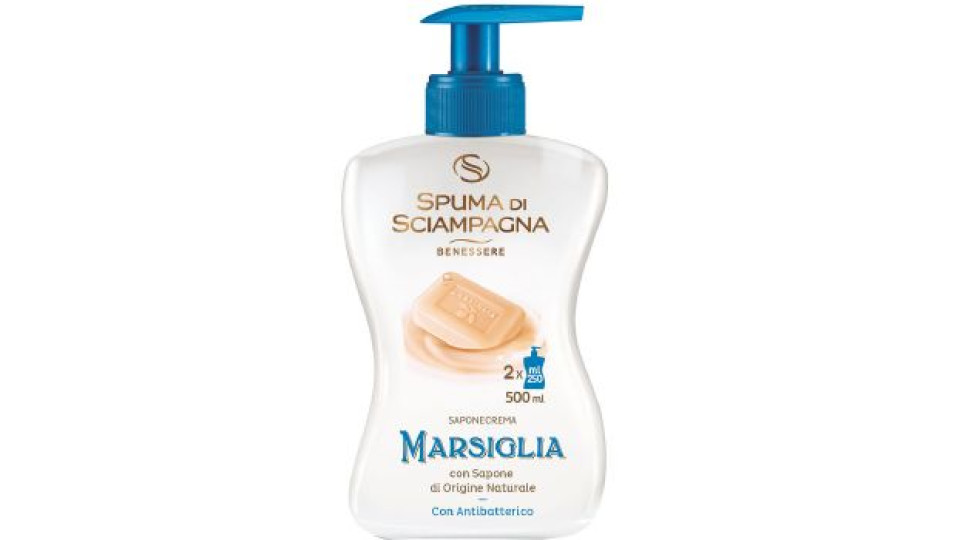 Spuma di Sciampagna Benessere Sapone crema Marsiglia 500 ml