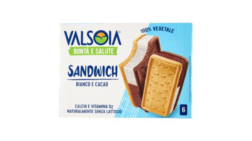 Valsoia Bontà e Salute Sandwich Bianco e Cacao 6 x 40 g