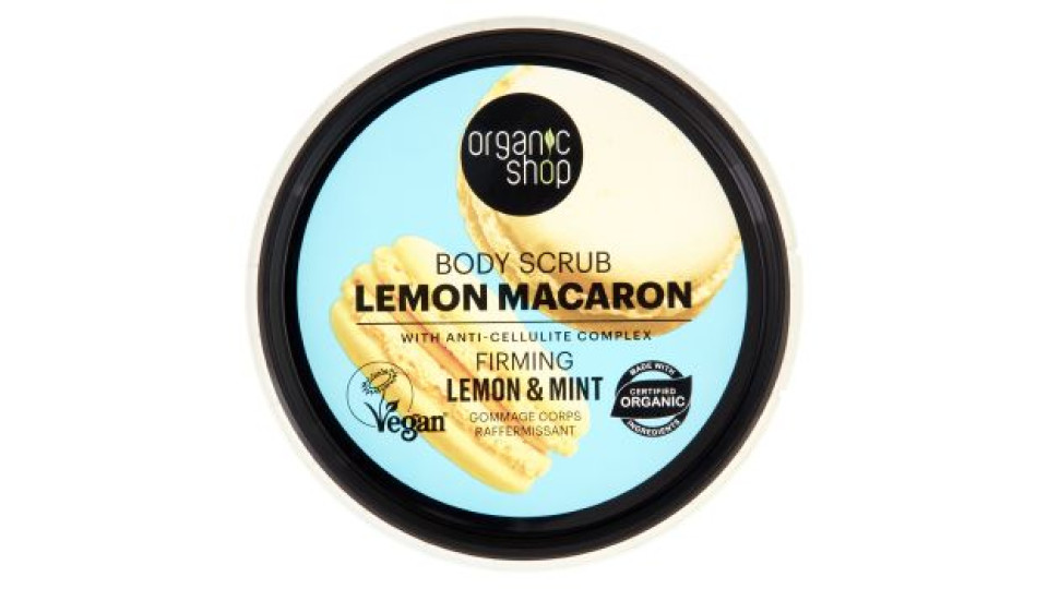 Organic Shop, Scrub Corpo Lemon Macaron Rassodante 250 ml