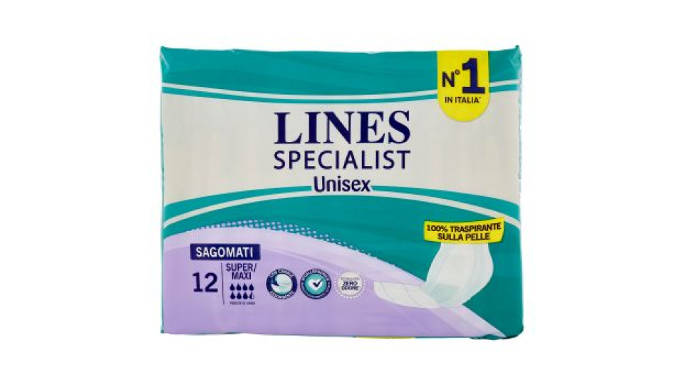 Lines Specialist Unisex Sagomati Super/Maxi 12 pz