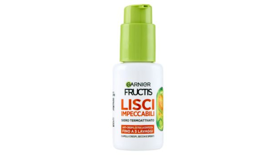 Garnier Fructis Lisci Impeccabili Siero Termoattivato, per Capelli Crespi, Secchi e Spenti, 50 ml