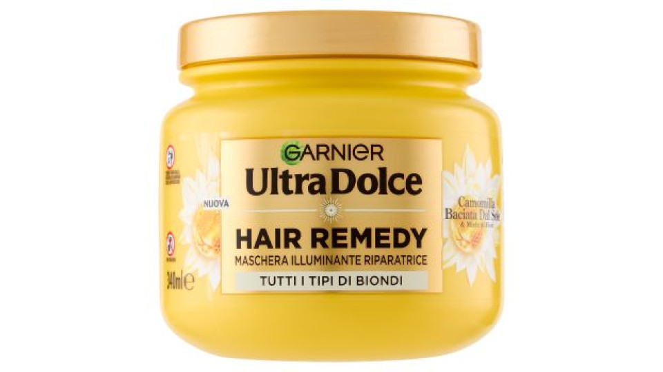 Garnier Ultra Dolce Hair Remedy Maschera Illuminante Riparatrice, per Capelli Biondi, 340 ml