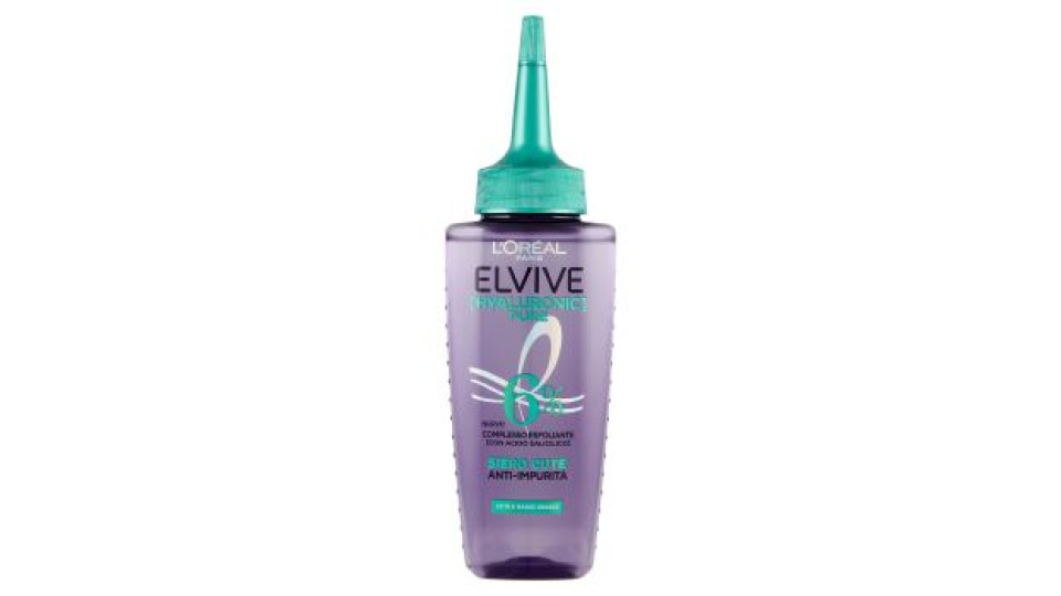 L'Oréal Paris Elvive Hyaluronic Pure Siero Cute Anti-Sebo con Acido Salicilico 102 ml