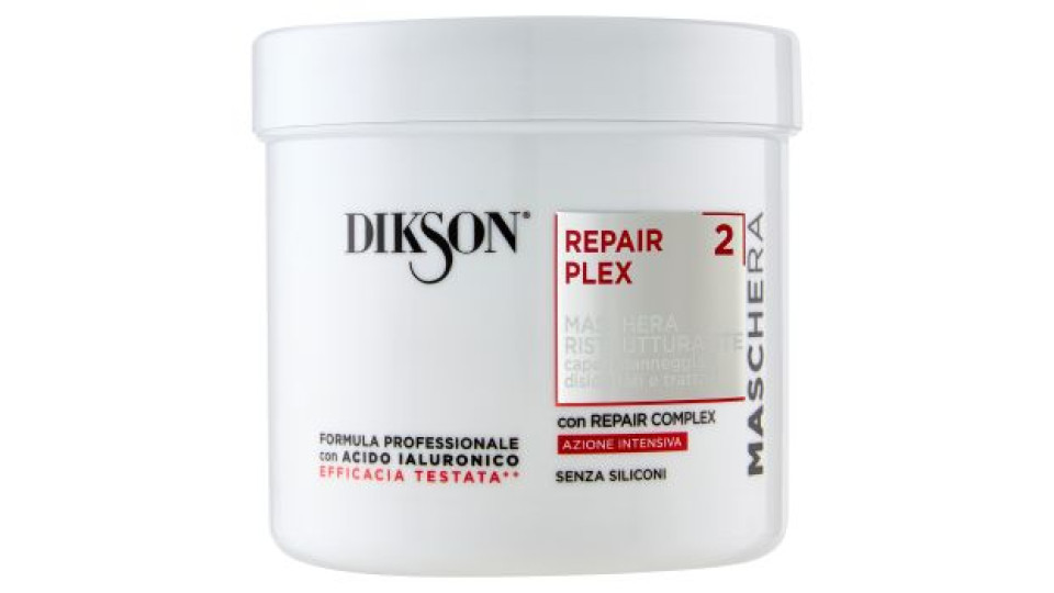 Dikson Repair Plex 2 Maschera Ristrutturante capelli danneggiati, disidratati e trattati 500 ml