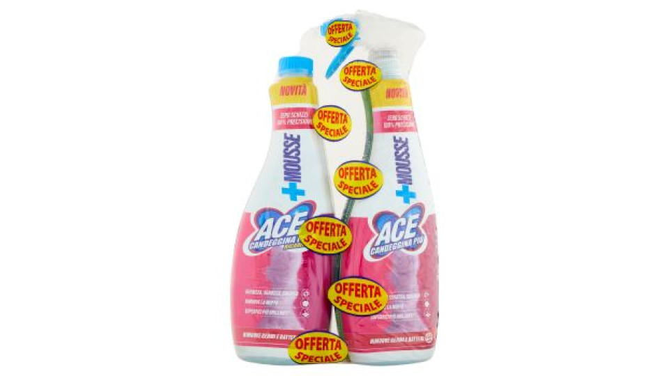 Ace Candeggina Più +Mousse + Ricarica 2 x 690 ml