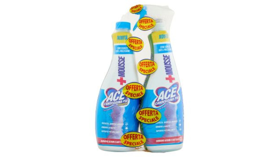 Ace Candeggina Più +Mousse Fresco profumo + Ricarica 2 x 690 ml