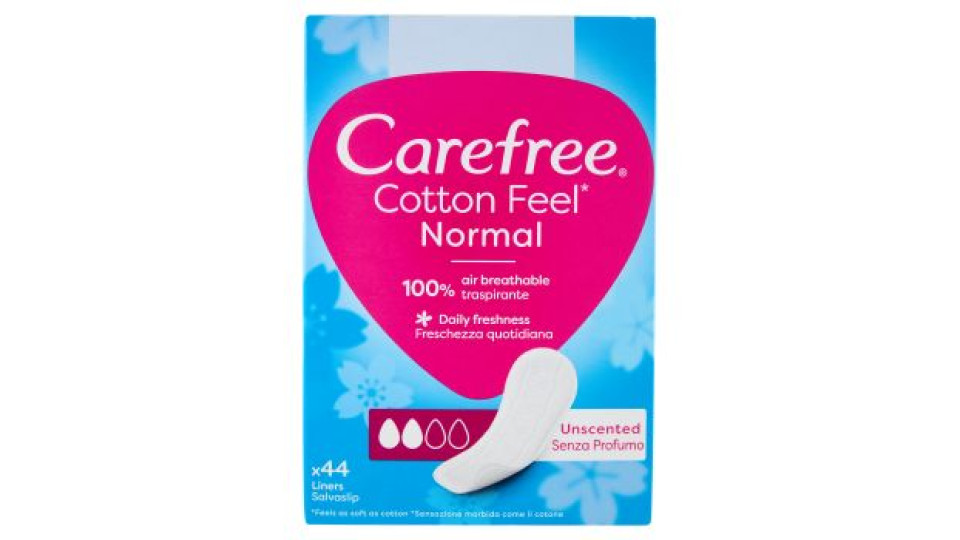 Carefree Cotton Feel* Normal Senza Profumo Salvaslip 44 pz