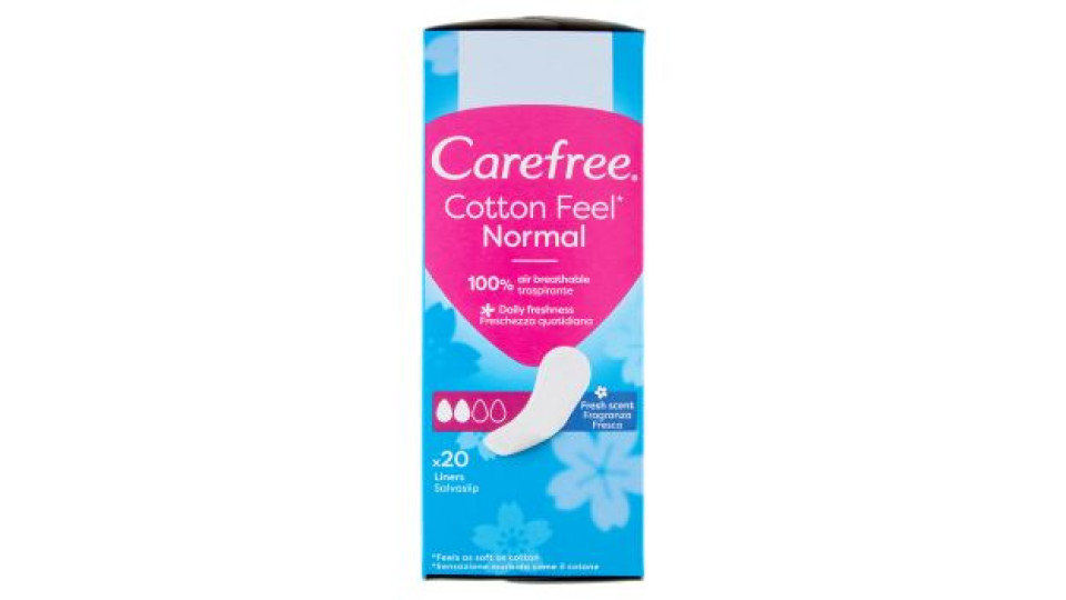 Carefree Cotton Feel* Normal Fragranza Fresca Salvaslip 20 pz