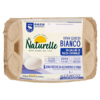 le Naturelle Uova Guscio Bianco 6 Uova Fresche da Allevamento a Terra 300 g