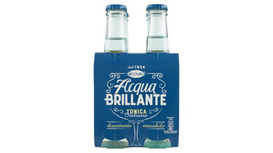 RECOARO ACQUA BRILLANTE Bibita Gassata, Acqua Tonica 20cl x 4