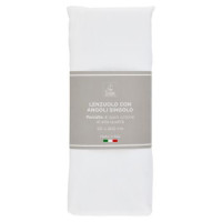 Lenzuolo con Angoli Singolo Percalle Bianco 90 x 200 cm