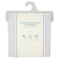 Coppia Copriguanciali con Cerniera in cotone damascato 50x80 cm