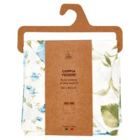 Coppia Federe 52 x 82 cm Fiore Grande/Piccolo Blu