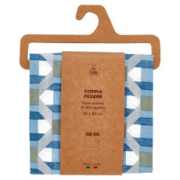 Coppia Federe 52 x 82 cm Geometrie Blu