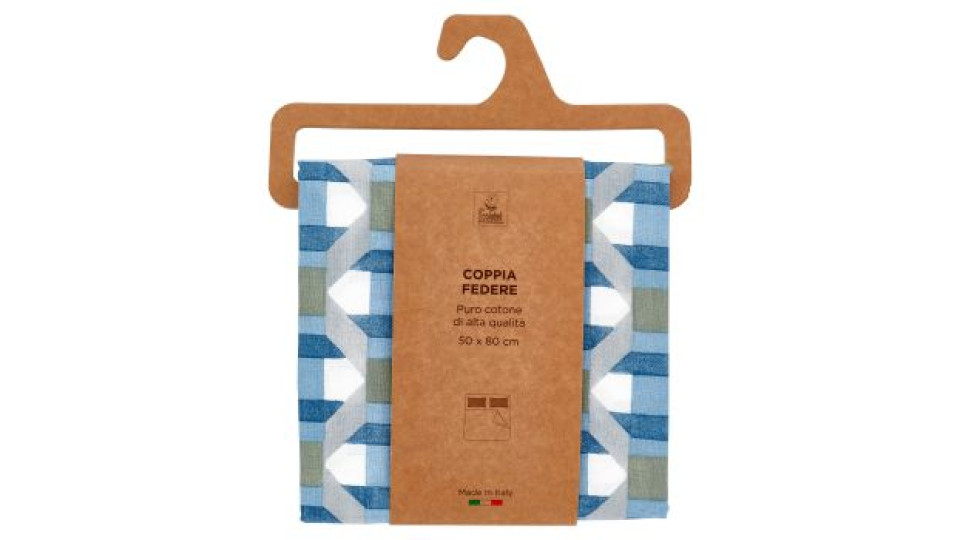 Coppia Federe 52 x 82 cm Geometrie Blu