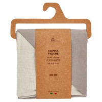 Coppia Federe 52 x 82 cm Bicolore Beige/Grigio