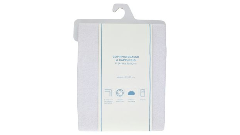 Coprimaterasso a Cappuccio in jersey spugna singolo 85x195 cm