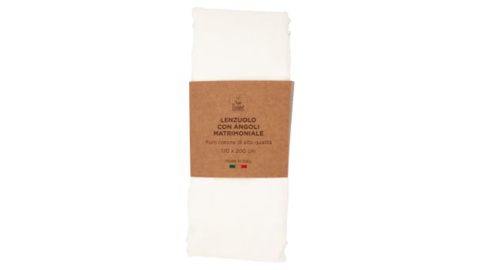 Lenzuolo con Angoli Matrimoniale 170 x 200 cm Bianco