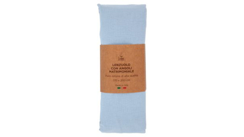Lenzuolo con Angoli Matrimoniale 170 x 200 cm Azzurro 293