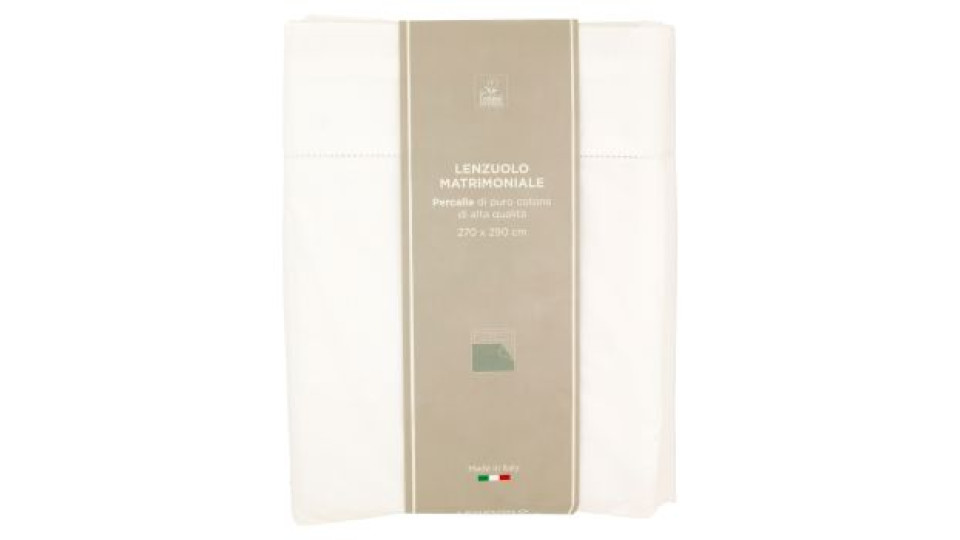 Lenzuolo Matrimoniale Percalle Bianco 270 x 290 cm