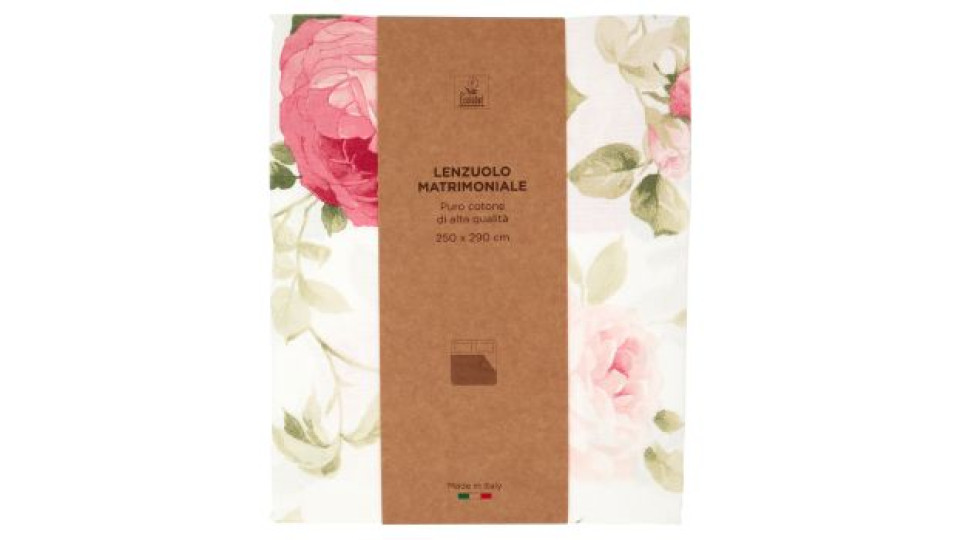 Lenzuolo Matrimoniale 250 x 290 cm Fiore Grande Rosa