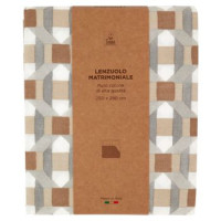 Lenzuolo Matrimoniale 250 x 290 cm Geometrie Beige