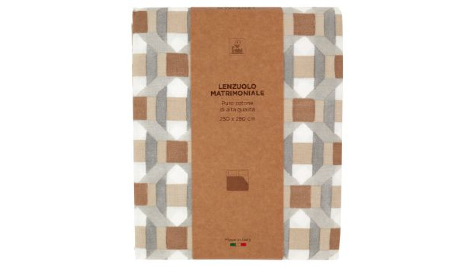 Lenzuolo Matrimoniale 250 x 290 cm Geometrie Beige