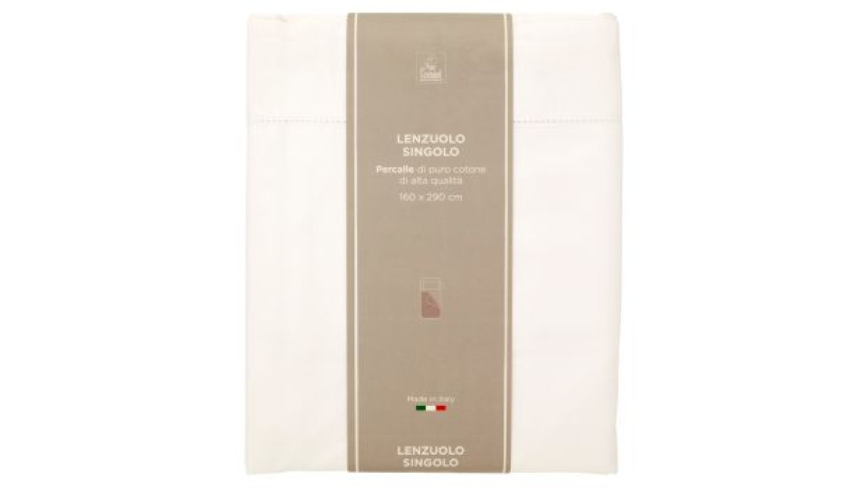 Lenzuolo Singolo Percalle Bianco 160 x 290 cm
