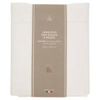 Lenzuolo Una Piazza e Mezza Percalle Bianco 200 x 290 cm