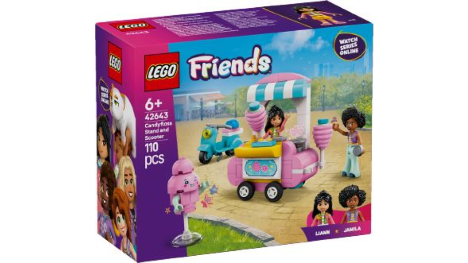 Lego, Friends Bancarella di zucchero filato e scooter 42643