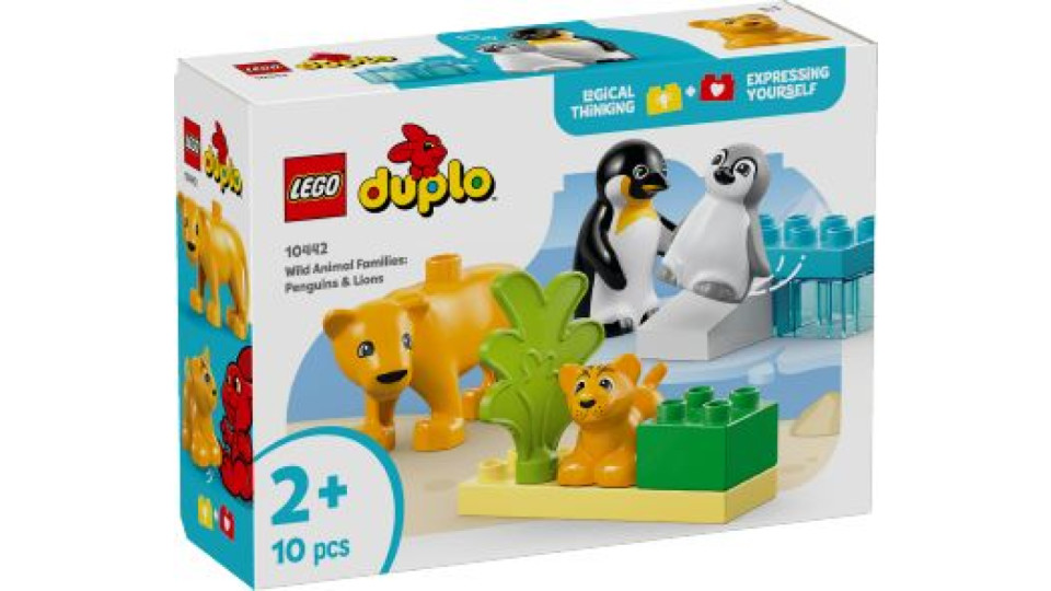 Lego, Duplo famiglie di animali: pinguini e leoni 10442