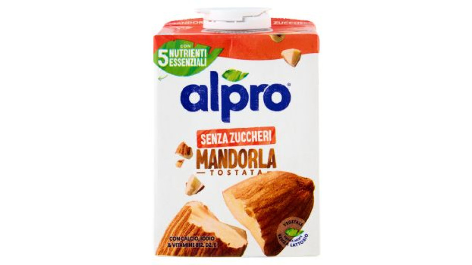 ALPRO Senza Zuccheri Mandorla, Bevanda 100% Vegetale, Basso in grassi, Senza Lattosio, 500ml