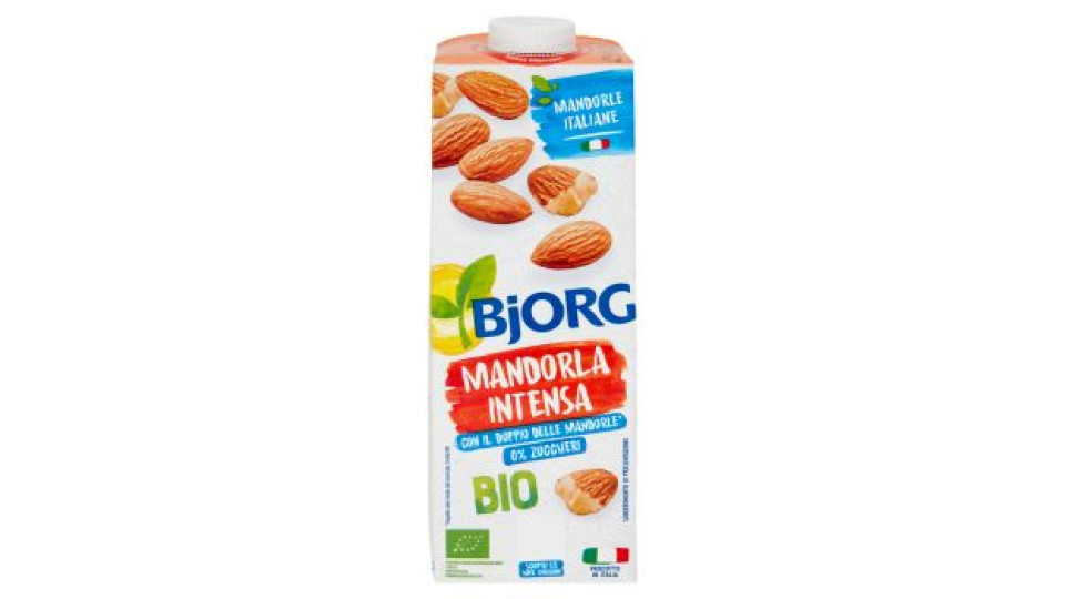 BJORG Mandorla Intensa 0% Zuccheri Bevanda Vegetale Bio, Senza Glutine, Prodotto in Italia, 1L