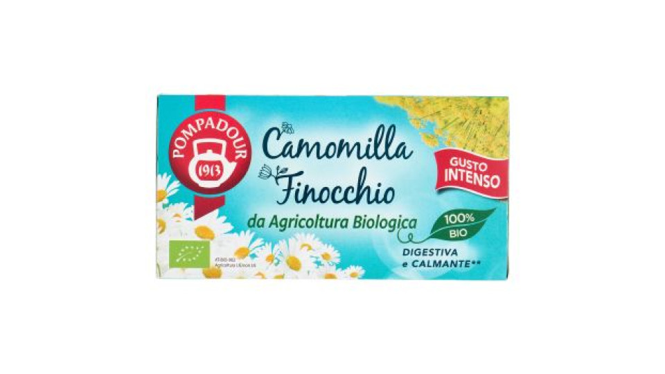 Pompadour Camomilla Finocchio da Agricoltura Biologica 18 x 2,2 g