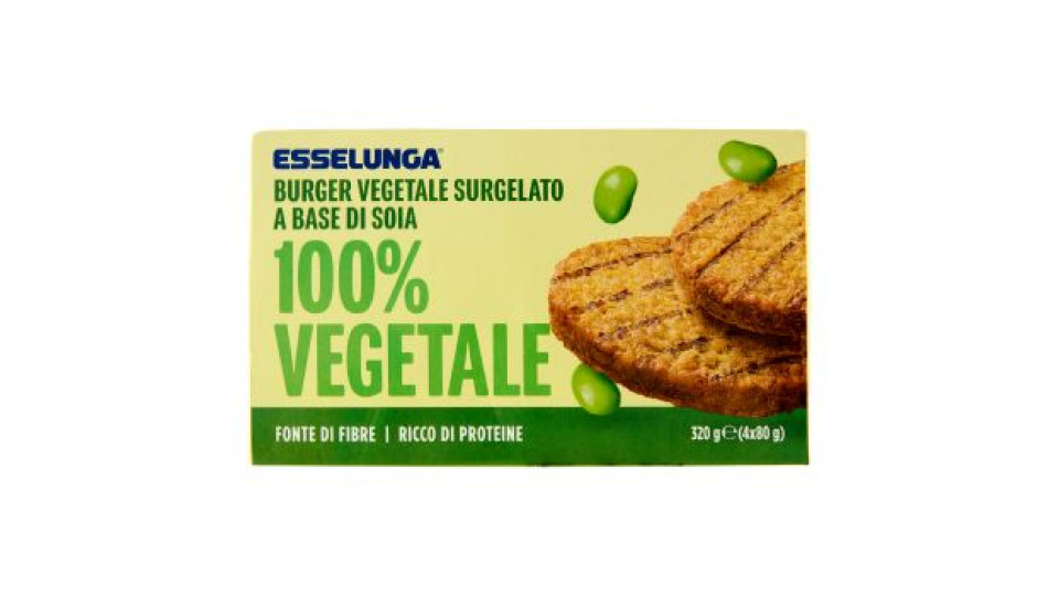 Esselunga Burger vegetale surgelato a base di soia 100% vegetale 4 x 80 g