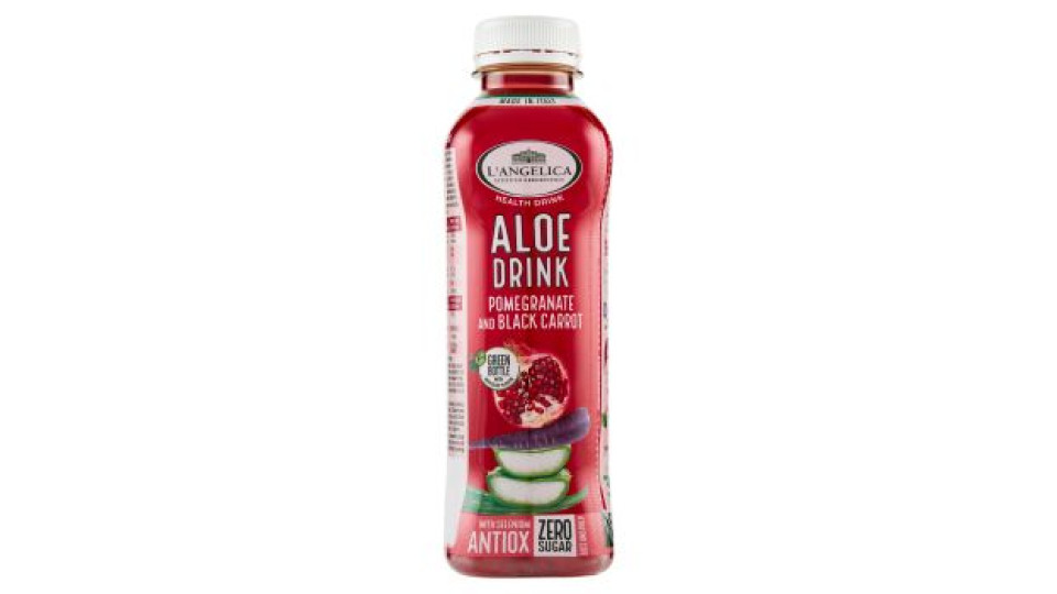 L'Angelica Health Drink Aloe Drink Melograno e Carota Nera Zero Zuccheri 500 ml