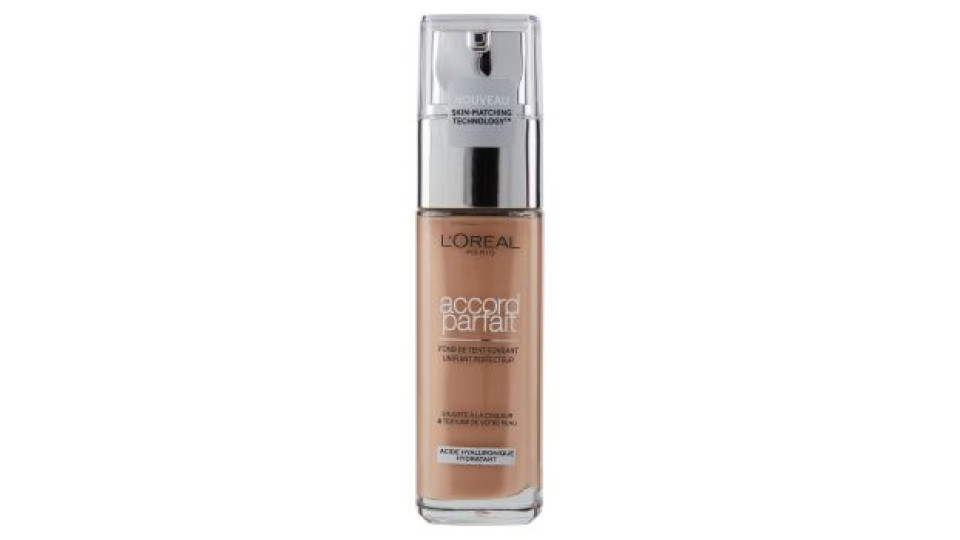 L'Oréal Paris Accord Parfait, Fondotinta Liquido con Acido Ialuronico, 4.N Beige/Beige, 30 ml