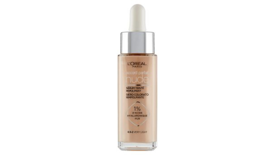 L'Oréal Paris Siero Colorato Accord Parfait Nude, per pelle rimpolpata e levigata, 0,5-2 Very Light