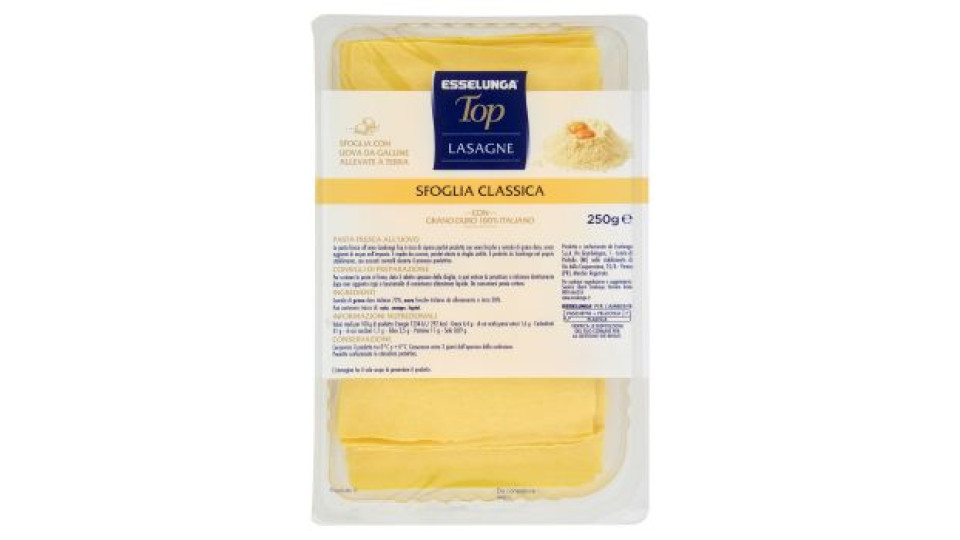 Esselunga Top Lasagne sfoglia classica 250 g