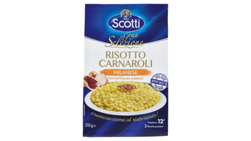 Riso Scotti Gran Selezione Risotto Carnaroli Milanese con Zafferano Ambrato 210 g