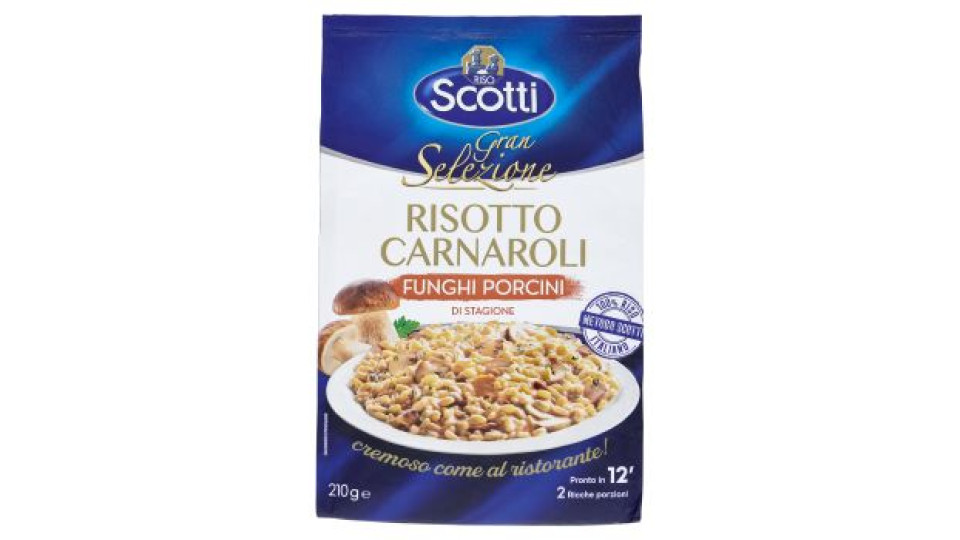 Riso Scotti Gran Selezione Risotto Carnaroli Funghi Porcini di Stagione 210 g