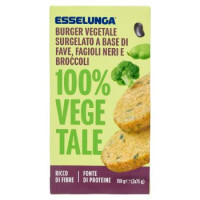 Esselunga Burger vegetale surgelato a base di fave, fagioli neri e broccoli 100% vegetale 2 x 75 g